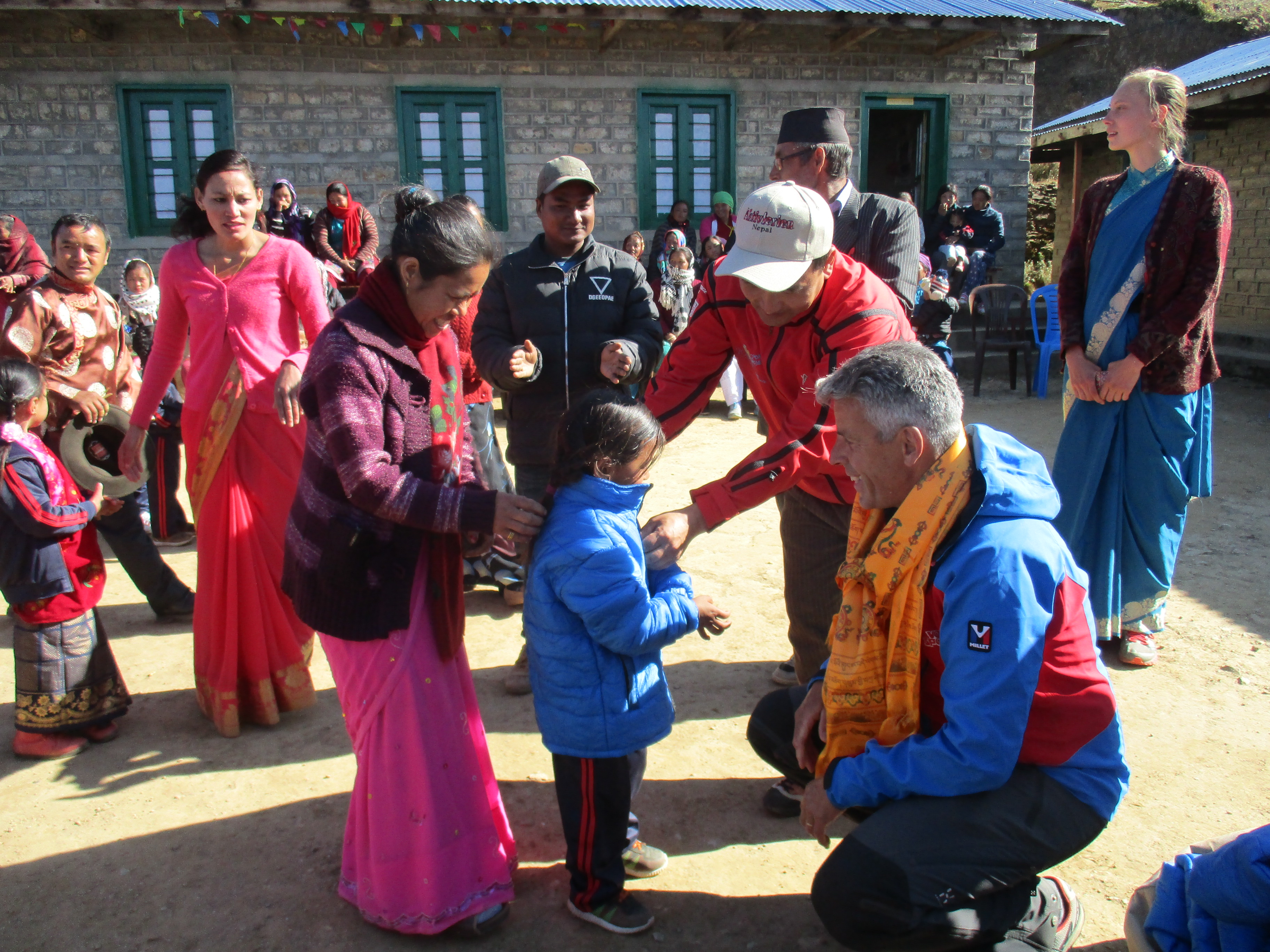 Healthcare workers helping community